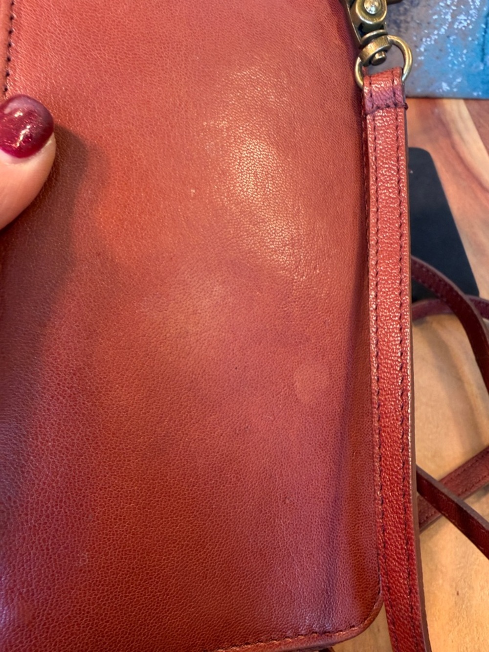 Timberland Minimalist Leather Phone Crossbody Wallet Brown Compact (GUC) - Picture 16 of 17